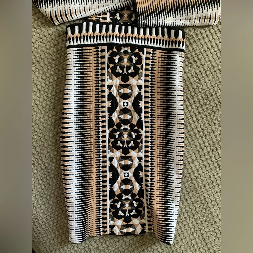 Torn By Ronny Kobo knit black, white, and nude dress - Picture 6 of 9